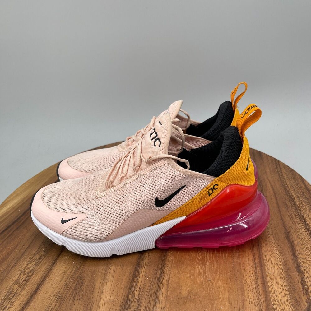 Nike Air Max 270 Shoes Womens Size 9.5 Orange Red Pink Running Comfort Walking - Picture 3 of 9